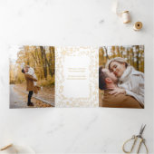 Elegantes modernes botanisches Foto-Gold Dreifach Gefaltete Karte (Innenseite)