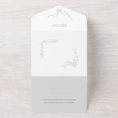 Elegantes modernes botanisches Foto-Silber All In One Einladung (Außenbereich)