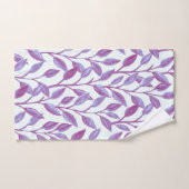 Elegantes modernes botanisches Lila Blätter-Muster Badhandtuch Set (Handtuch)