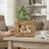 Elegantes modernes botanisches Muster aus Holz Geätzte Rahmen