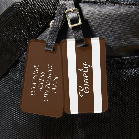 Elegantes, modernes, braunes Muster Gepäckanhänger