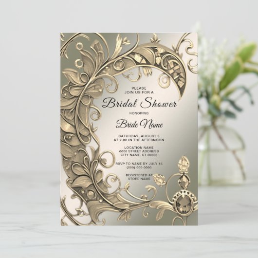 Elegantes, modernes Brautparty Einladung (Stehend Vorderseite)