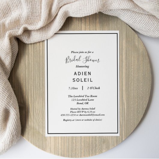 Elegantes modernes Brautparty Einladung