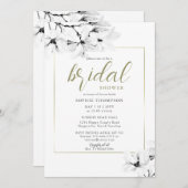 Elegantes, modernes Brautparty Magnolia Einladung (Vorne/Hinten)