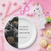 Elegantes modernes Brautparty mit Blumenmuster Pappteller (Party)