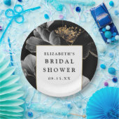 Elegantes modernes Brautparty mit Blumenmuster Pappteller (Party)