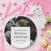 Elegantes modernes Brautparty mit Blumenmuster Pappteller (Party)