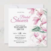 Elegantes modernes Brautparty mit rosafarbenen Blu Einladung (Vorderseite)