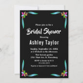 Elegantes modernes Brautparty mit schimmernder Blü Einladung (Vorderseite)