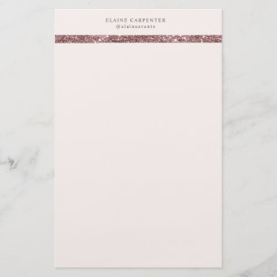 elegantes modernes Bronze-Glitter-Monogramm Briefpapier