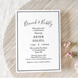 Elegantes, modernes Brunch und knackiges Brautpart Einladung