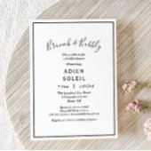 Elegantes, modernes Brunch und knackiges Brautpart Einladung
