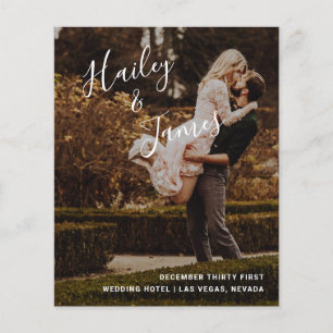 Elegantes modernes Budget-Hochzeitsprogramm mit Fo Flyer