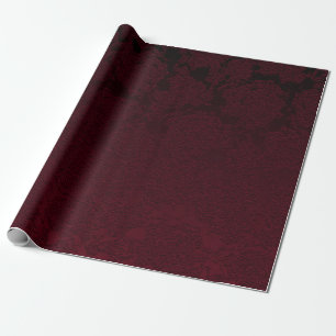 Elegantes modernes burgunderrotes Blumenmuster Geschenkpapier