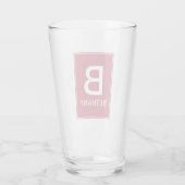 Elegantes modernes burgunderrotes Monogramm Glas (Rückseite)