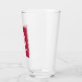 Elegantes modernes burgunderrotes Monogramm Glas (Links)