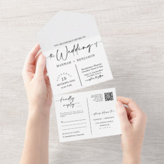 Elegantes, modernes Burgundy Arch QR Code Foto All In One Einladung