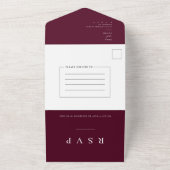 Elegantes modernes Burgundy Boho QR Code Foto UAWG All In One Einladung (Außenbereich)