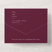 Elegantes modernes Burgundy Boho QR Code Foto UAWG All In One Einladung (Rückseite)