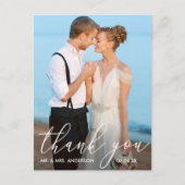 Elegantes modernes Calligrafy Foto Wedding Vielen  Postkarte (Vorderseite)