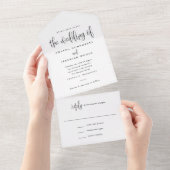 Elegantes, modernes Calligrafy Script-Foto Hochzei All In One Einladung (Abreißen)