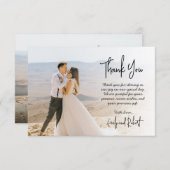 Elegantes, modernes Calligrafy Script-Foto Hochzei Dankeskarte (Vorne/Hinten)