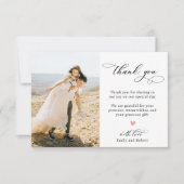 Elegantes, modernes Calligrafy Script-Foto Hochzei Dankeskarte (Vorderseite)