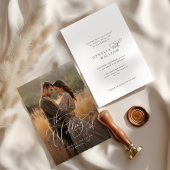 Elegantes, modernes Calligrafy Script-Foto Hochzei Einladung