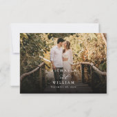 Elegantes, modernes Calligrafy Script-Foto Hochzei RSVP Karte (Rückseite)