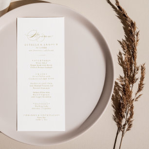 Elegantes, modernes Calligraphy Gold Dinner Menü Menükarte