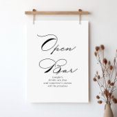 Elegantes, modernes Calligraphy Wedding Open Bar S Poster