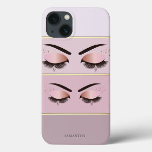 Elegantes modernes Chic gestreift, Wimpern Case-Mate iPhone Hülle