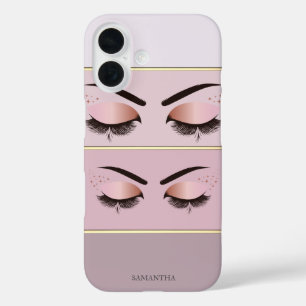 Elegantes modernes Chic gestreift, Wimpern iPhone 16 Hülle