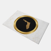 Elegantes modernes Chic Schwarz und Gold Florida-T Fußmatte (Schrägansicht)