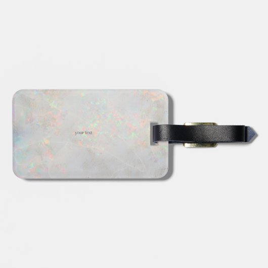 Elegantes modernes Circle Gold, White Opal Gepäckanhänger (Rückseite horizontal)