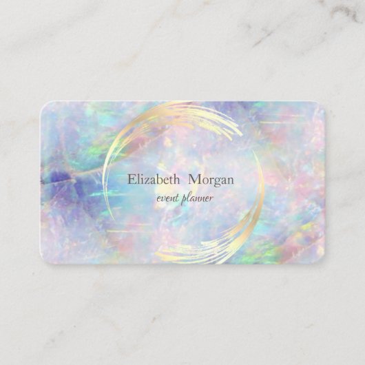 Elegantes modernes Circle Violet, Gold, Opal Visitenkarte (Vorderseite)