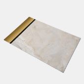 Elegantes, modernes Cream Gold Marmormuster Fußmatte (Schrägansicht)