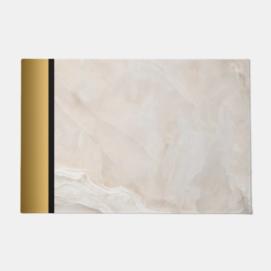 Elegantes, modernes Cream Gold Marmormuster Fußmatte (Vorderseite)