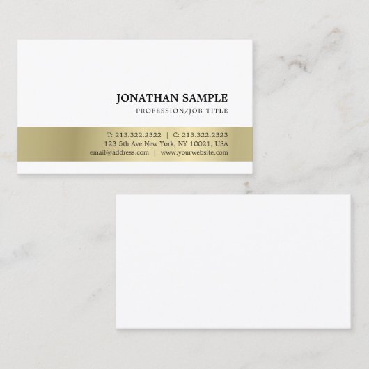 Elegantes, modernes Creative Gold Beruflich ausseh Visitenkarte (Vorne/Hinten)