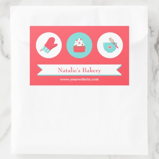 Elegantes modernes Cupcake Bakery Café Stickers (Tasche)