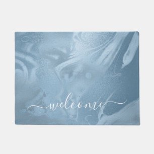 Elegantes, modernes Design aus Babyblau Fußmatte