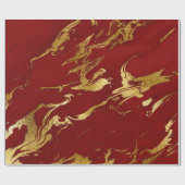 Elegantes, modernes Design aus Gold und rotem Marm Geschenkpapier (Flach)