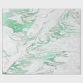 Elegantes modernes Design aus grün-weißem Marmor Geschenkpapier (Flach)