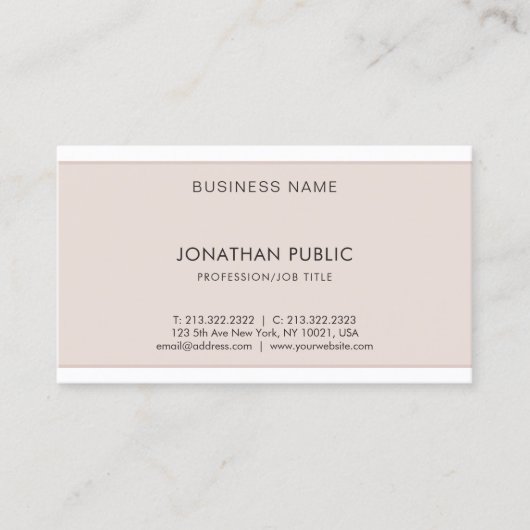 Elegantes modernes Design Berufliches Cooles Schli Visitenkarte (Vorderseite)