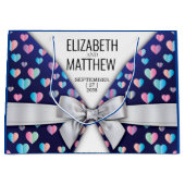 Elegantes modernes Design für Bow und Herz-Speckle Große Geschenktüte (Vorderseite)