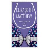 Elegantes modernes Design für Bow und Herz-Speckle Kleine Geschenktüte (Rückseite)