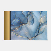 Elegantes, modernes Design in Blau und Gold-Marmor Fußmatte (Vorderseite)