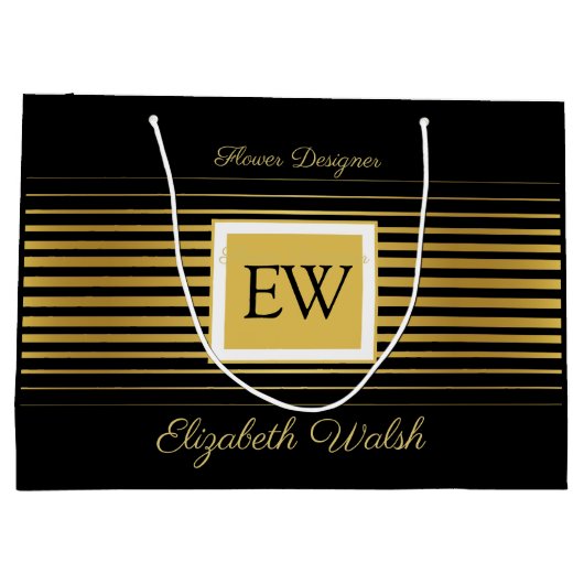 Elegantes modernes Design Minimalistisch verbliche Große Geschenktüte (Rückseite)