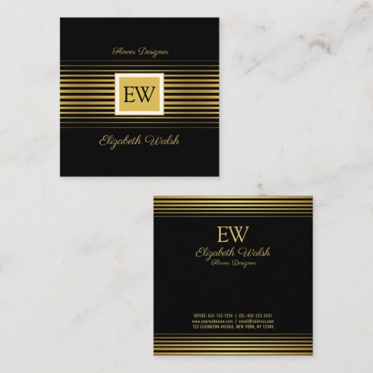 Elegantes modernes Design Minimalistisch verbliche Quadratische Visitenkarte (Vorne/Hinten)