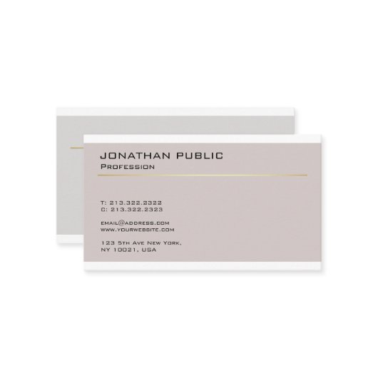 Elegantes modernes Design Minimalistischer Schlich Visitenkarte (Vorderseite/Rückseite Beispiel)
